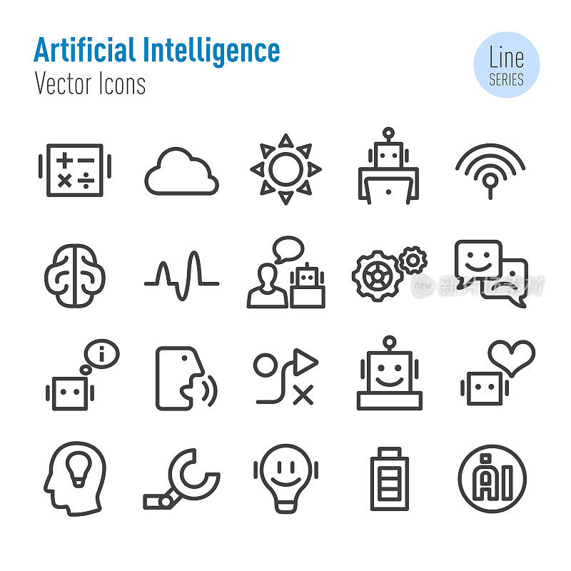 Artificial Intelligence Icons - Vector Line Series